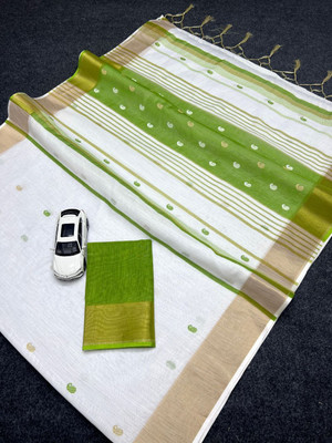 ZARISTACREATION Self Design Bollywood Linen Saree(Green)