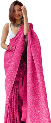 shiv textiles Self Design, Digital Print Bandhani Georgette Saree(Pink)