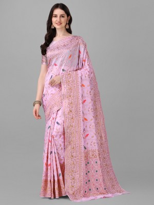 kalhari Woven Banarasi Jacquard, Silk Blend Saree(Pink)