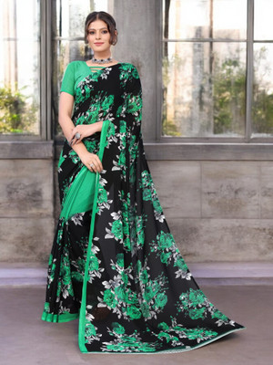 Anmi Self Design Bollywood Georgette Saree(Green)