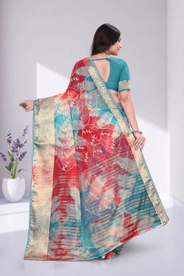 Aarunika SBT Solid/Plain Bollywood Organza Saree(Maroon)