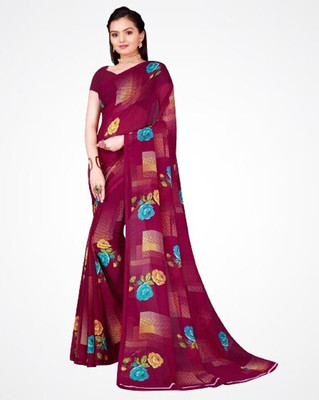 Suali Self Design Bollywood Georgette Saree(Maroon)