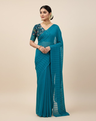 Sanskriti Synthetics Solid/Plain Handloom Chiffon Saree(Magenta)