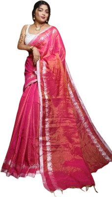kalpana handloom Solid/Plain Tant Tissue Saree(Multicolor)