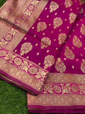 KAKADIYA Woven Kanjivaram Pure Silk Saree(Pink)