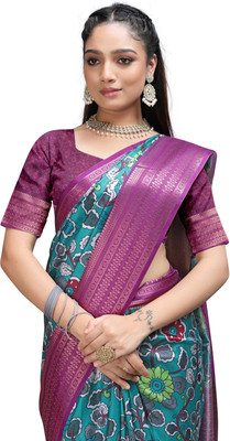 PremVastra Digital Print Kalamkari Crepe Saree(Pink)