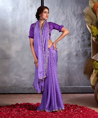 Sareemall Embellished Bollywood Chiffon Saree(Purple)