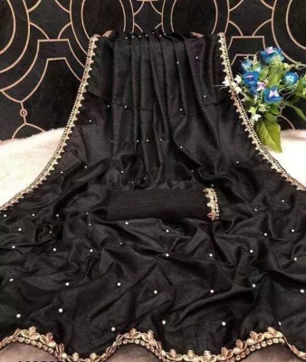 Aika Embroidered Bollywood Lycra Blend Saree(Black)