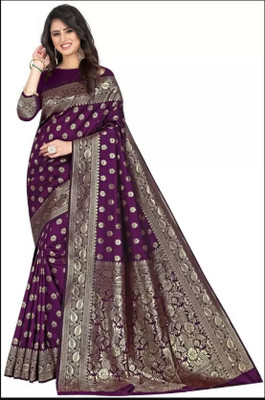 SHREE SANT SAREES Self Design Banarasi Jacquard Saree(Purple)