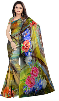 SCFO Digital Print Daily Wear Polyester Saree(Pack of 2, Multicolor)