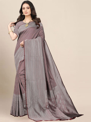 Moda Rapido Woven Daily Wear Silk Blend Saree(Maroon)