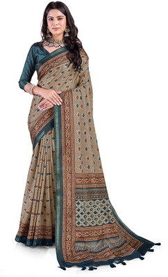 RekhaManiyar Printed Bollywood Silk Blend Saree(Pack of 2, Multicolor)