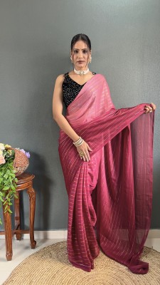 YANKITA Embellished Daily Wear Georgette Saree(Pink)