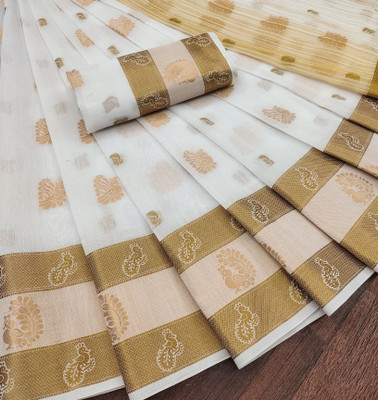 SaaraFashion Printed Gadwal Cotton Silk Saree(Multicolor)