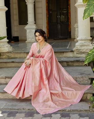 YASHIKA Woven Banarasi Art Silk Saree(Pink)