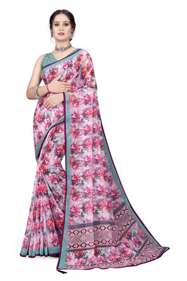mahalaxmi fab Printed Bollywood Georgette Saree(Light Green)