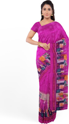 Suali Printed Daily Wear Georgette Saree(Pink)