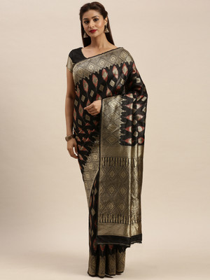 Divastri Woven Banarasi Silk Blend Saree(Black)