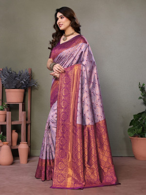 KASHTBHANJAN ETHNICWEAR Self Design Banarasi Satin Saree(Maroon)
