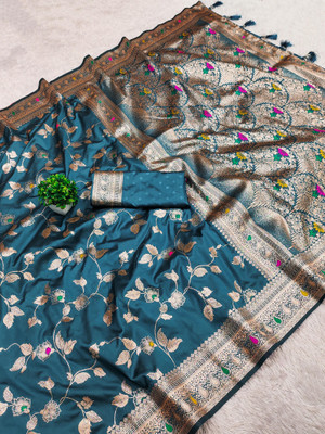 siddharth textiles Self Design Bollywood Cotton Silk Saree(Green)