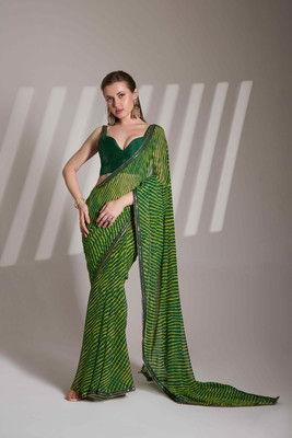shiv textiles Embellished Bollywood Georgette Saree(Green)