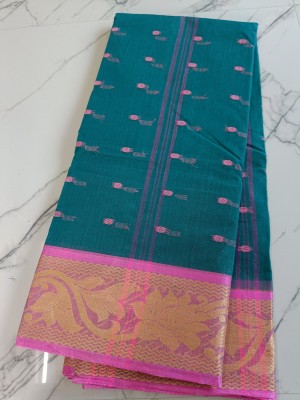 kunduhouse Self Design Jamdani Pure Cotton Saree(Pink, Blue)