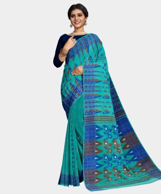 Mayabi Woven Baluchari Pure Cotton Saree(Green)