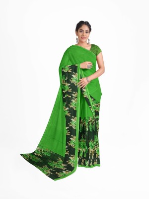 Saadhvi Woven Kanjivaram Cotton Blend Saree(Green)