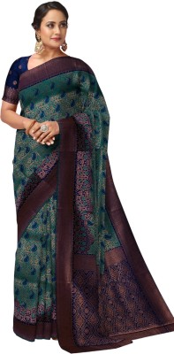 MANUMA Woven Daily Wear Art Silk Saree(Black)