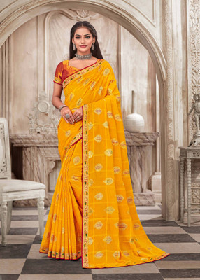 Laxmipati sarees Floral Print Daily Wear Chiffon Saree(Yellow)