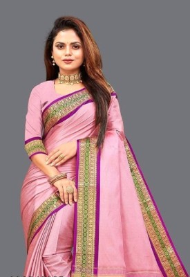 mishihouse Woven Banarasi Jacquard Saree(Pink)