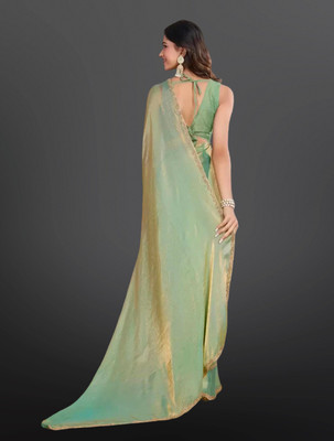 VISHNU Woven Kanjivaram Jimmy choo Saree(Green)