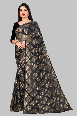 LADY SHOPI Embellished Bollywood Georgette Saree(Gold)