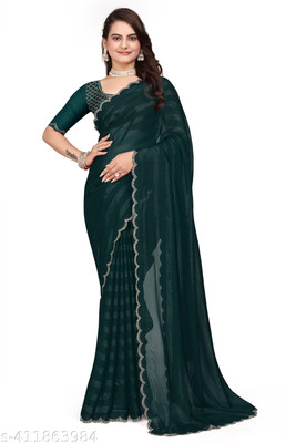 MIROSELLY CREATION Self Design Bollywood Art Silk Saree(Dark Blue)