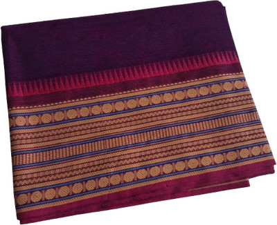 PME Woven Chettinadu Pure Cotton Saree(Purple)