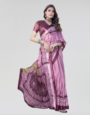 Nirvaan Printed Bollywood Cotton Linen Saree(Pink)