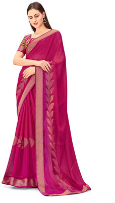 ANOUK Printed Bollywood Chiffon Saree(Pink)