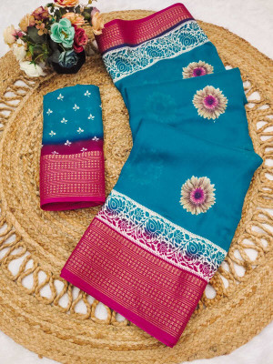 AAI LAXMI CREATION Digital Print Daily Wear Georgette Saree(Blue)