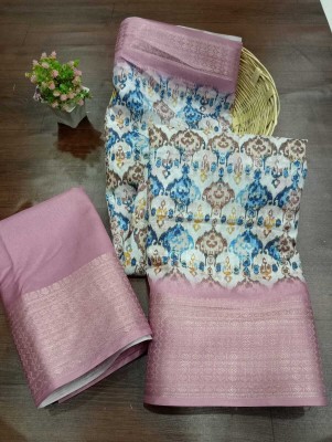 RUSVICREATION Self Design Kanjivaram Art Silk, Pure Silk Saree(Pink, Multicolor)