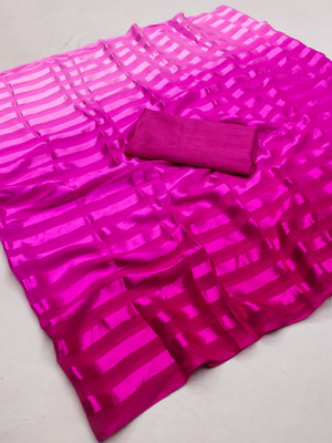 kashvi sarees Ombre Daily Wear Satin Saree(Pink)