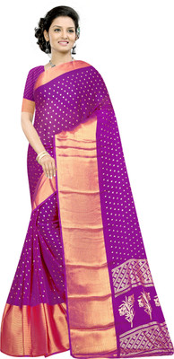 nirmal creation Self Design Dharmavaram Art Silk Saree(Blue)