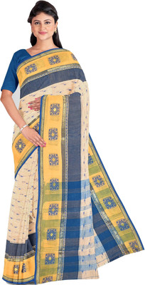 DipDiya Self Design, Woven Tant Pure Cotton Saree(Multicolor)