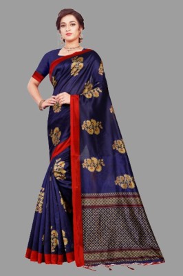 PREETHU Self Design Mysore Art Silk Saree(Dark Blue)