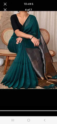 Moumitasaree Solid/Plain Tant Pure Cotton Saree(Light Green)