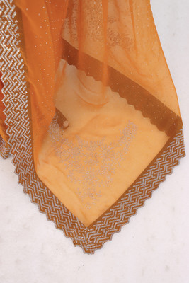 Jennyfab Embellished Bollywood Organza Saree(Light Blue)