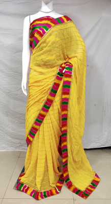 Sareez House Self Design Bollywood Georgette Saree(Yellow)