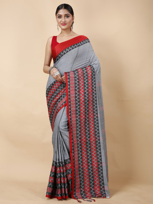 SRILOK Printed Handloom Pure Cotton Saree(Multicolor)