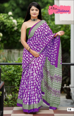JASU CREATION Printed Ikkat Pure Cotton Saree(Maroon)