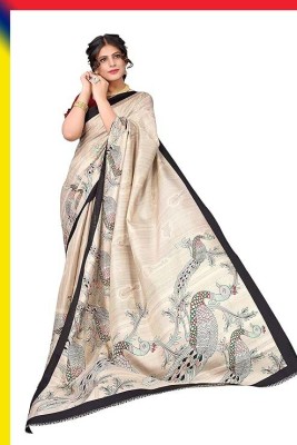 Amisha Printed Chanderi Cotton Silk Saree(Multicolor)