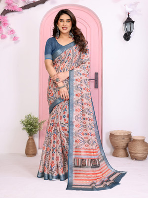 Soor Panchi Self Design Banarasi Cotton Blend Saree(Blue)